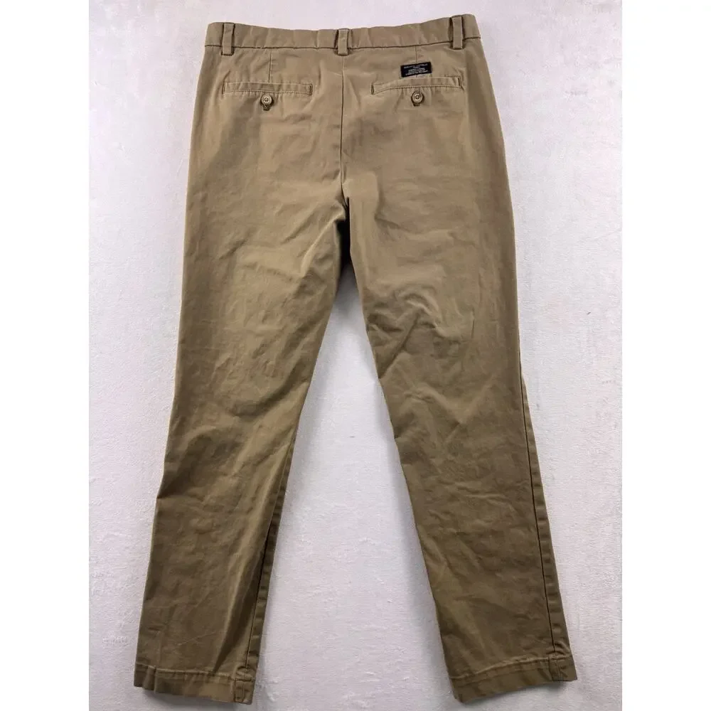 Chino Pants Banana Republic Men’s 32x30 Khaki Tailored Straight Blue Lining